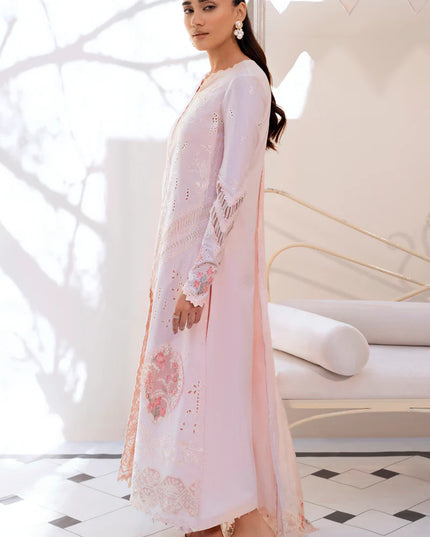 Qalamkar | Pink Embroidered Lawn Suit