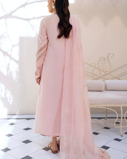 Qalamkar | Pink Embroidered Lawn Suit
