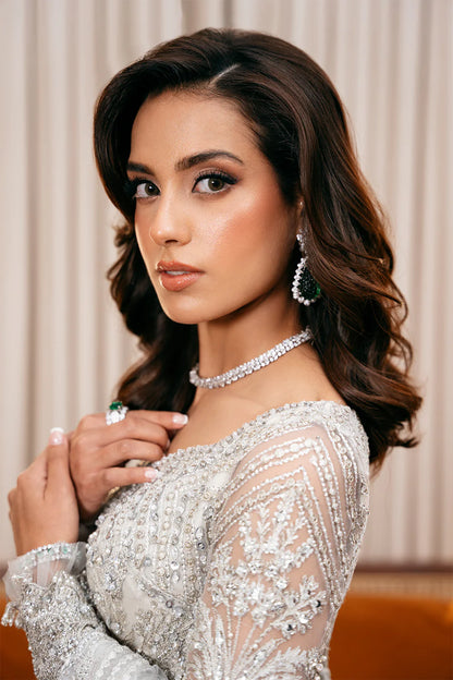 Saira Rizwan | White Net Embroidered Embellished Lehenga Choli