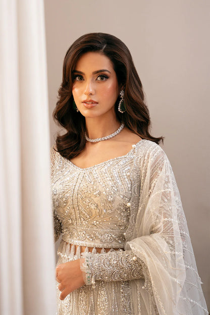 Saira Rizwan | White Net Embroidered Embellished Lehenga Choli