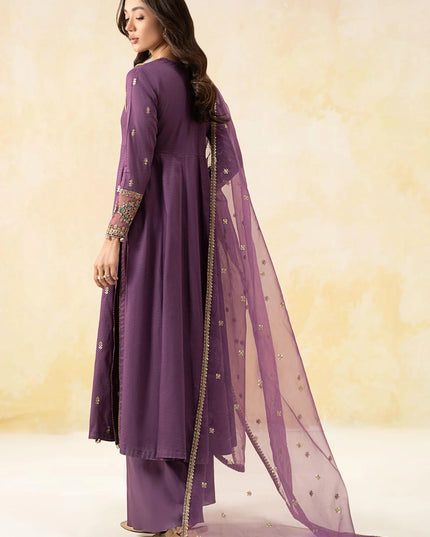 Maria B | Purple Embroidered Lawn Suit