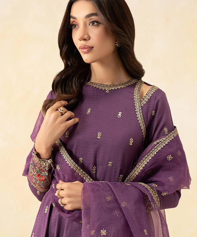 Maria B | Purple Embroidered Lawn Suit