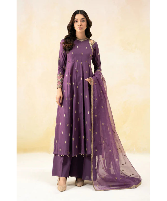 Maria B | Purple Embroidered Lawn Suit