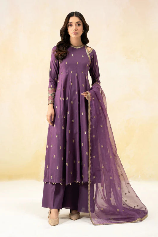 Maria B | Purple Embroidered Lawn Suit