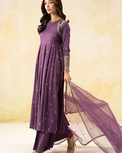 Maria B | Purple Embroidered Lawn Suit