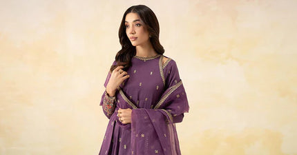 Maria B | Purple Embroidered Lawn Suit