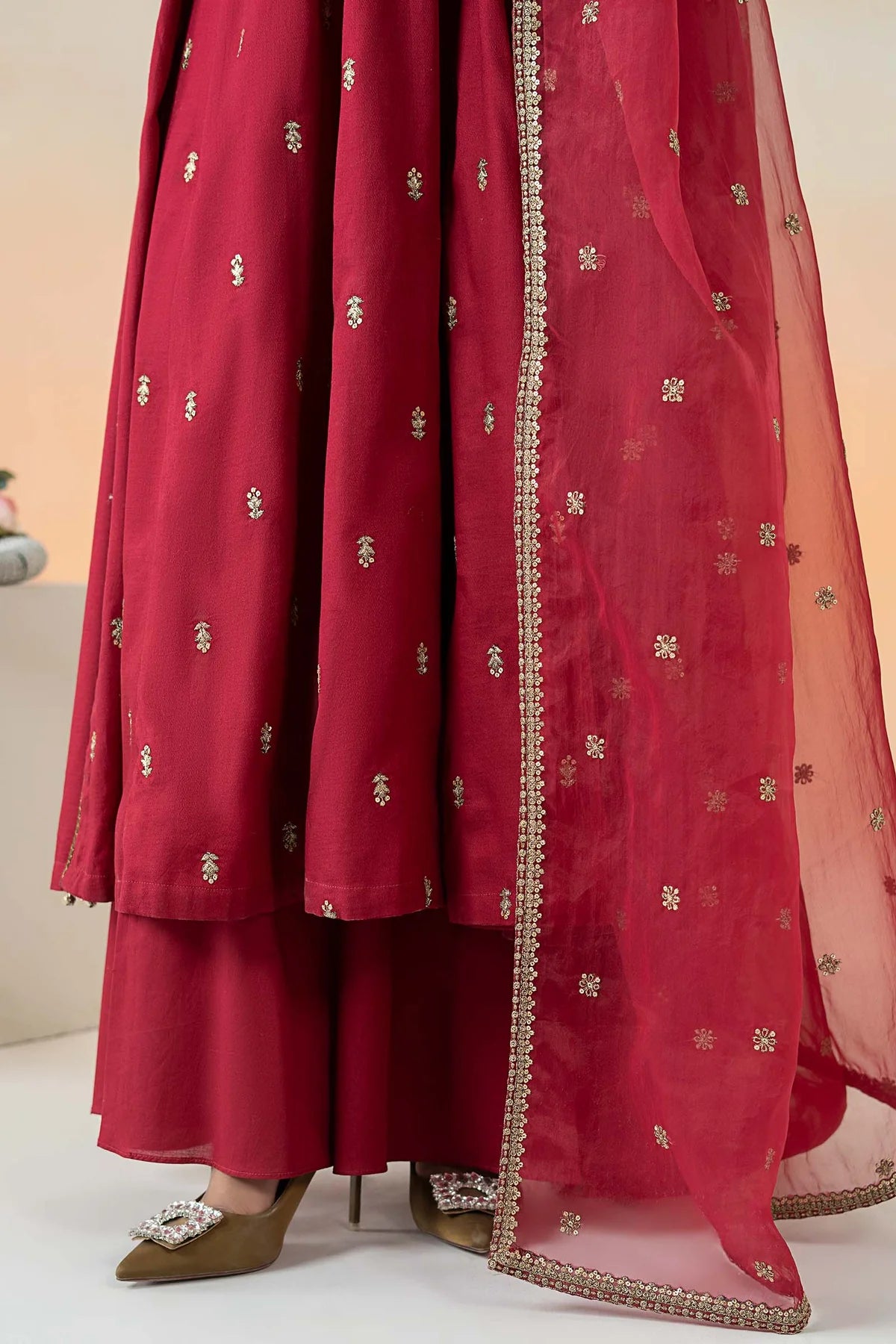 Maria B | Red Embroidered Lawn Suit