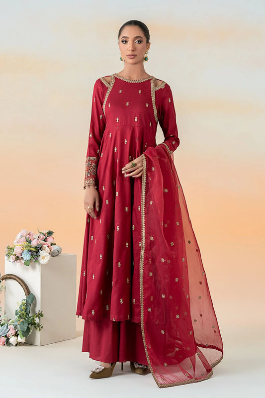Maria B | Red Embroidered Lawn Suit