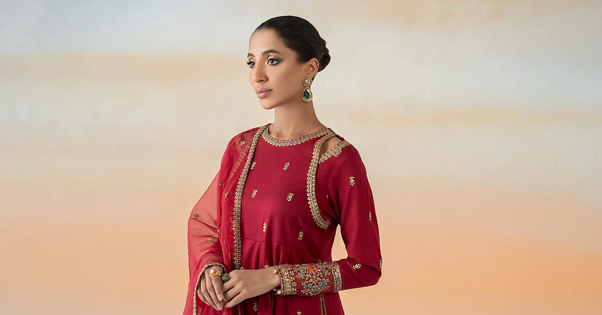 Maria B | Red Embroidered Lawn Suit