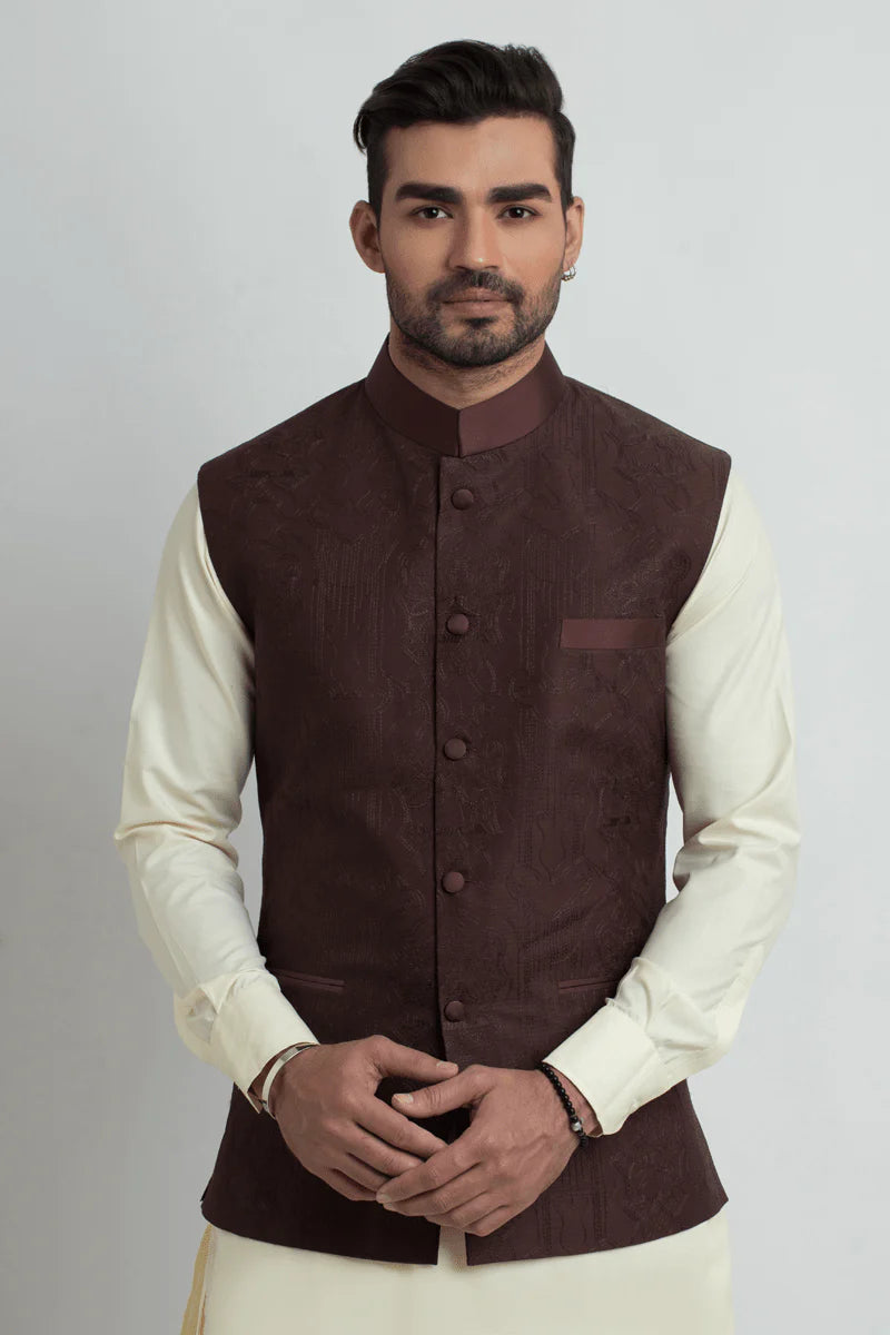 Deep Brown Silk Waistcoat