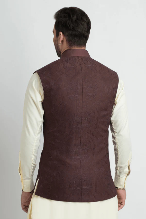 Deep Brown Silk Waistcoat