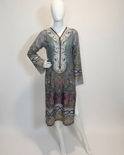 Sage Mist Embroidered Lawn Kurta