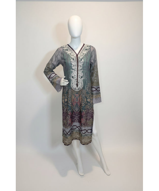 Sage Mist Embroidered Lawn Kurta