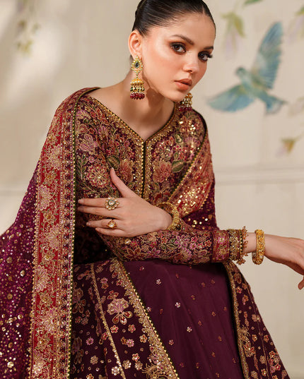 Heer Ranjhna | Embroidered Embellished Chiffon Wedding Dress
