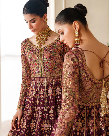 Heer Ranjhna | Embroidered Embellished Chiffon Wedding Dress