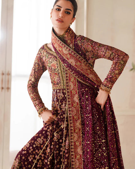 Heer Ranjhna | Embroidered Embellished Chiffon Wedding Dress