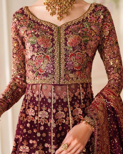 Heer Ranjhna | Embroidered Embellished Chiffon Wedding Dress