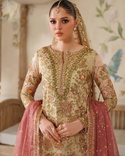 Zarqash | Embroidered Embellished Net Wedding Dress
