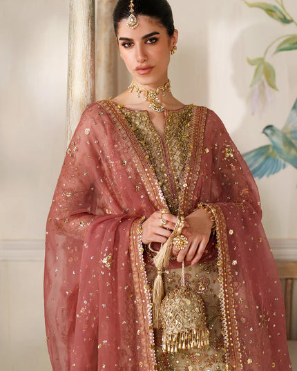 Zarqash | Embroidered Embellished Net Wedding Dress