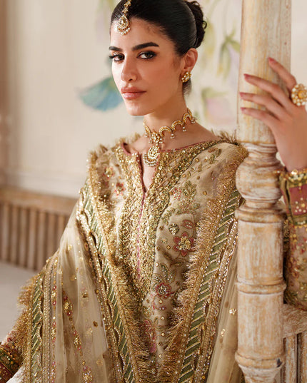 Zarqash | Embroidered Embellished Net Wedding Dress