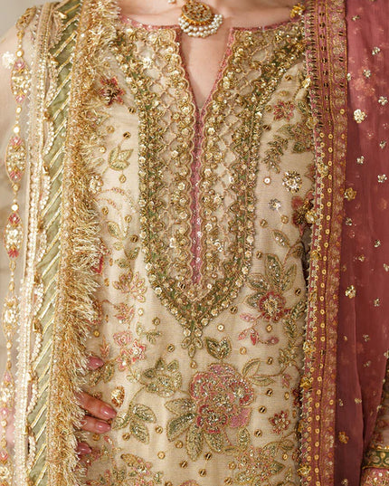 Zarqash | Embroidered Embellished Net Wedding Dress