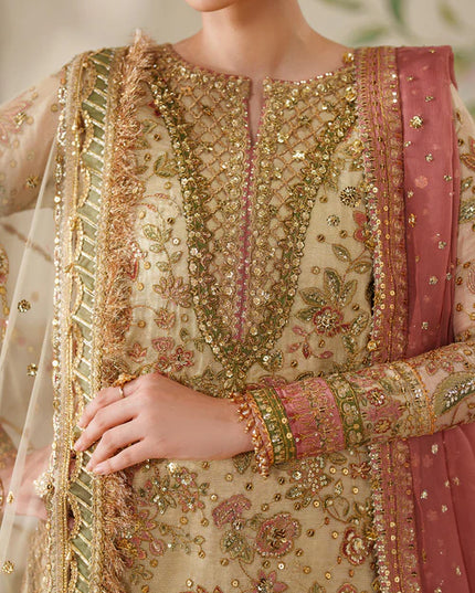 Zarqash | Embroidered Embellished Net Wedding Dress