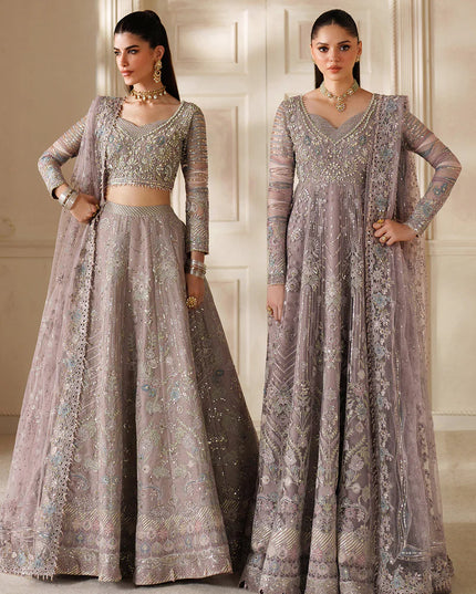 Sumbul Serenity | Lilac Embroidered Embellished Net Wedding Dress