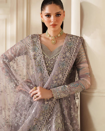 Sumbul Serenity | Lilac Embroidered Embellished Net Wedding Dress