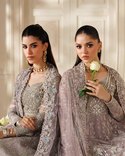 Sumbul Serenity | Lilac Embroidered Embellished Net Wedding Dress