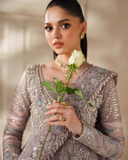 Sumbul Serenity | Lilac Embroidered Embellished Net Wedding Dress