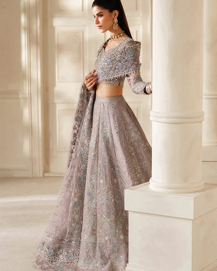 Sumbul Serenity | Lilac Embroidered Embellished Net Wedding Dress