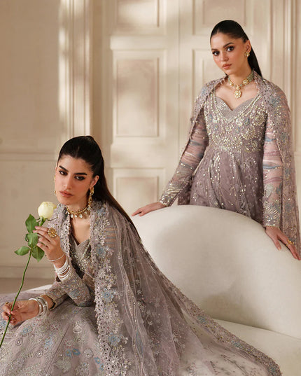 Sumbul Serenity | Lilac Embroidered Embellished Net Wedding Dress