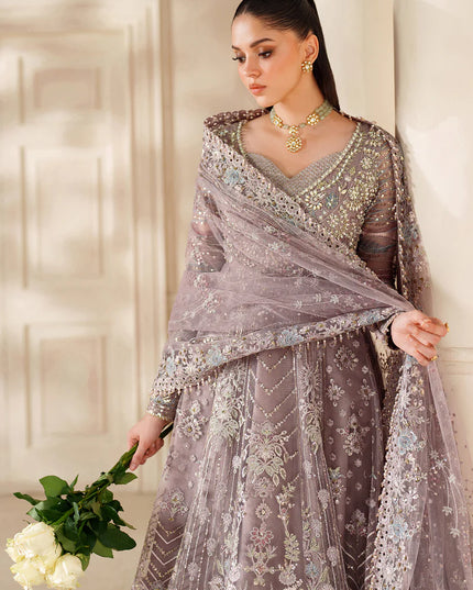 Sumbul Serenity | Lilac Embroidered Embellished Net Wedding Dress