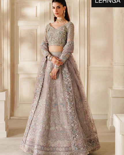 Sumbul Serenity | Lilac Embroidered Embellished Net Wedding Dress