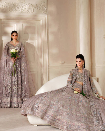 Sumbul Serenity | Lilac Embroidered Embellished Net Wedding Dress