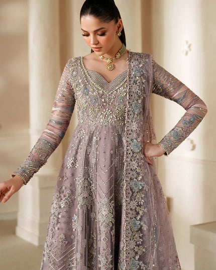 Sumbul Serenity | Lilac Embroidered Embellished Net Wedding Dress