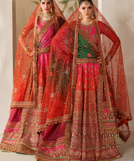 Feroza Dynasty | Embroidered Embellished Raw Silk Wedding Dress