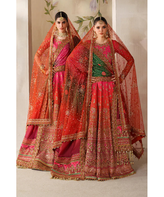 Feroza Dynasty | Embroidered Embellished Raw Silk Wedding Dress