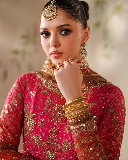 Feroza Dynasty | Embroidered Embellished Raw Silk Wedding Dress