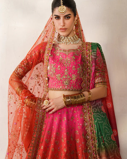 Feroza Dynasty | Embroidered Embellished Raw Silk Wedding Dress