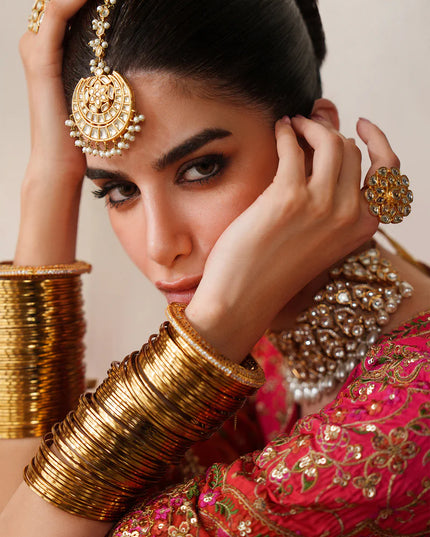 Feroza Dynasty | Embroidered Embellished Raw Silk Wedding Dress