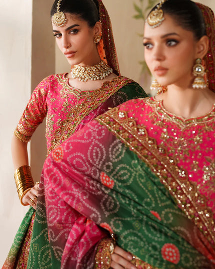 Feroza Dynasty | Embroidered Embellished Raw Silk Wedding Dress
