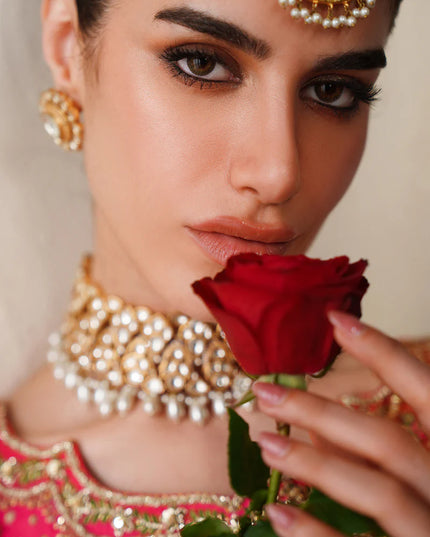 Feroza Dynasty | Embroidered Embellished Raw Silk Wedding Dress