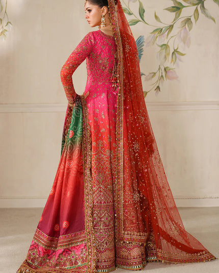 Feroza Dynasty | Embroidered Embellished Raw Silk Wedding Dress