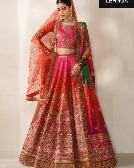 Feroza Dynasty | Embroidered Embellished Raw Silk Wedding Dress