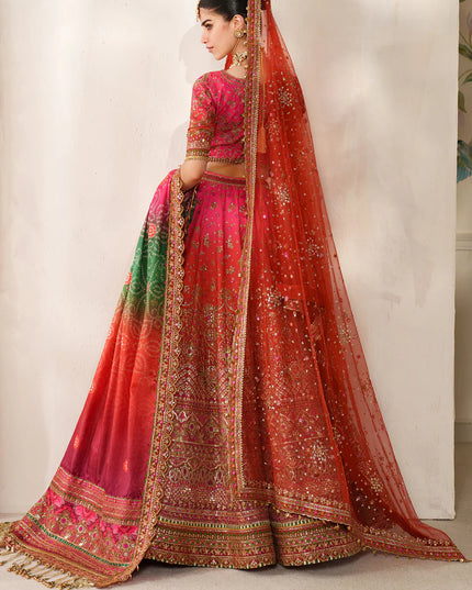 Feroza Dynasty | Embroidered Embellished Raw Silk Wedding Dress