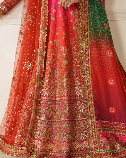 Feroza Dynasty | Embroidered Embellished Raw Silk Wedding Dress