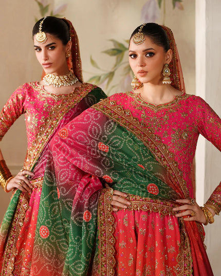 Feroza Dynasty | Embroidered Embellished Raw Silk Wedding Dress