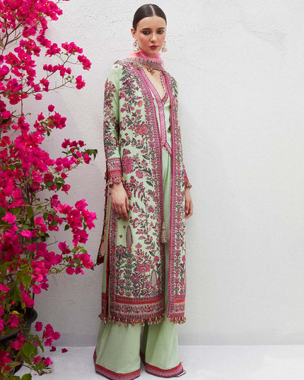 Hussain Rehar | Mint Green  Embroidered Lawn Suit