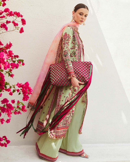 Hussain Rehar | Mint Green  Embroidered Lawn Suit